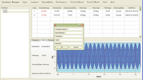 Spectrale van de de Metertrilling van de Grafiektrilling van de de Analysemeter Handbediende de Trillingsanalysator in real time